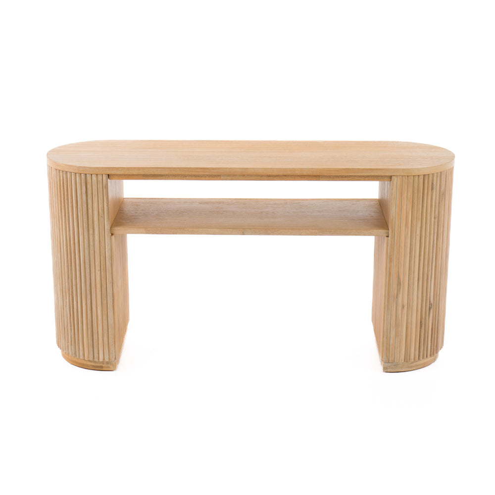 Jacobson - Modern Natural Acacia Console Table - View 2