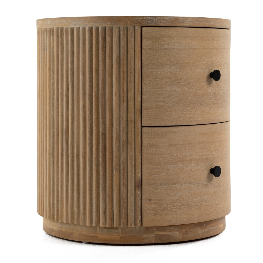 Jacobson - Modern Natural Acacia Nightstand - View 6