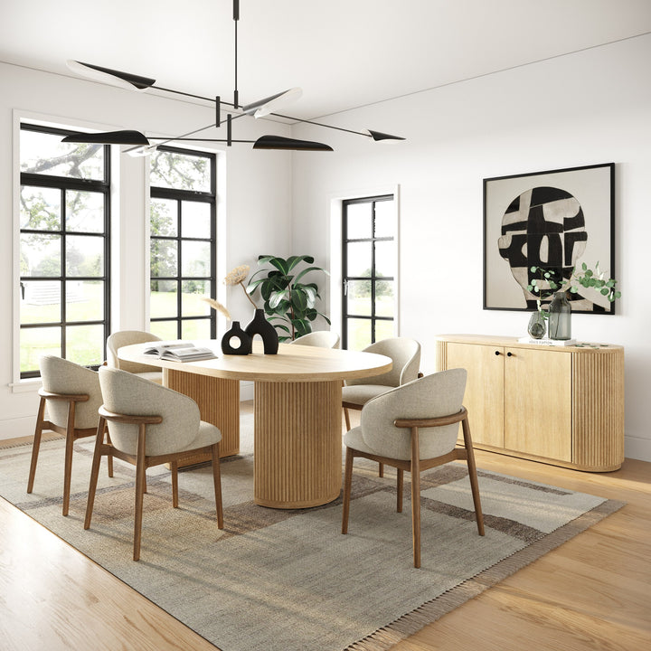 Jacobson - Modern Natural Acacia Oval Large Dining Table