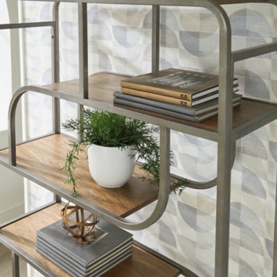 Jaddon Bookcase - Light Brown Etageres modern furniture Contempo Furniture