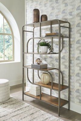 Jaddon Bookcase - Light Brown Etageres modern furniture Contempo Furniture