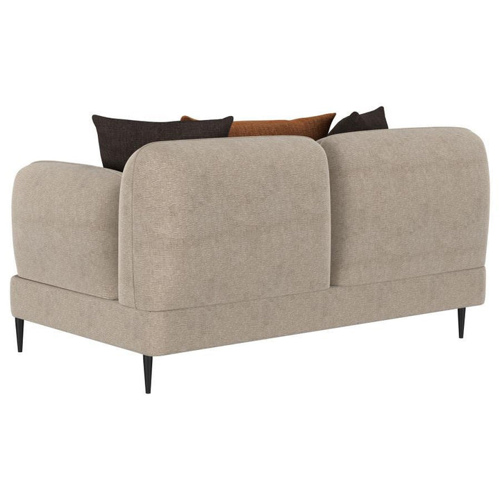 Jade - 2 Piece Chenille Upholstered Sofa Set - Latte Stationary Sofa &amp; Loveseat modern furniture Contempo Furniture