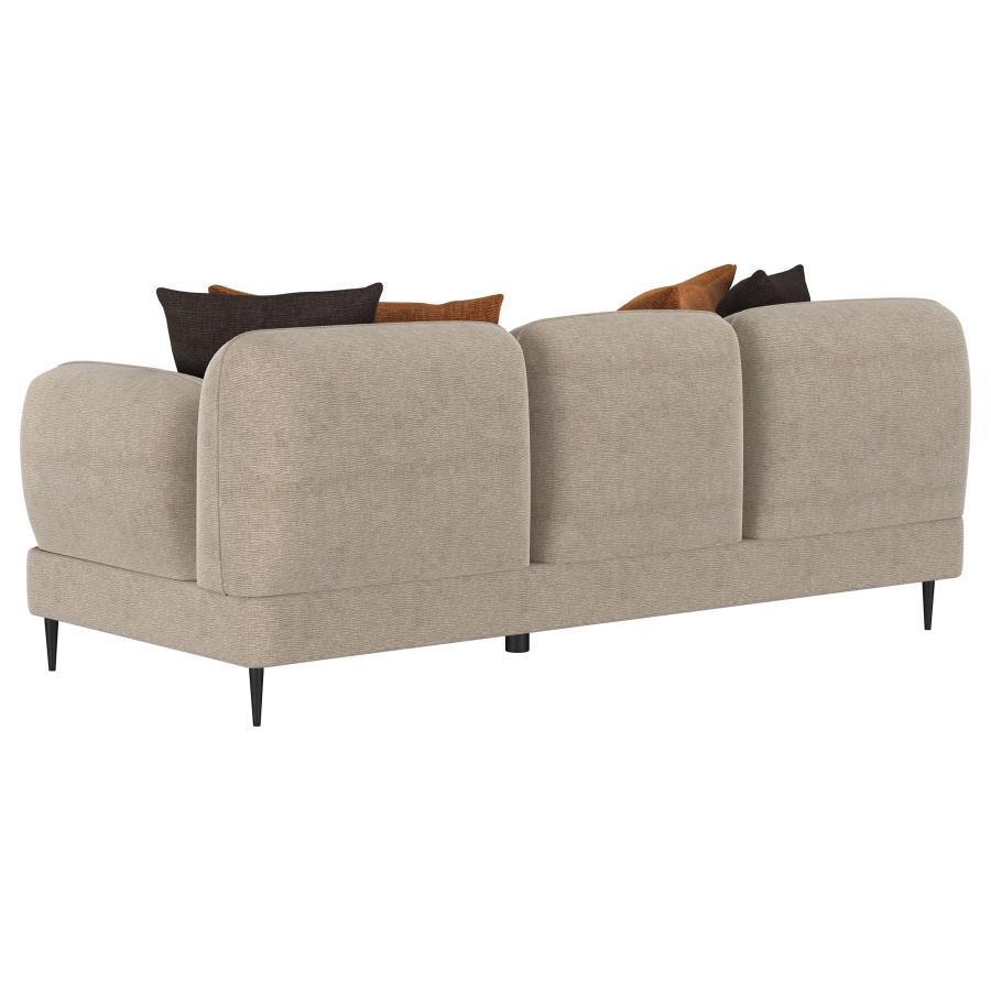 Jade - 2 Piece Chenille Upholstered Sofa Set - Latte Stationary Sofa & Loveseat modern furniture Contempo Furniture