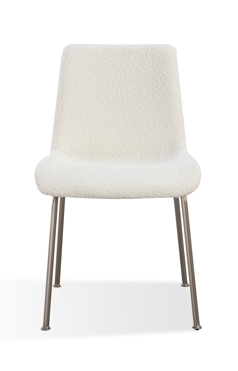 Jade Upholstered Dining Chair in Cottage Cheese Boucle and Brushed Nickel Metal (Set of 2) Chair modern furniture Contempo Furniture
