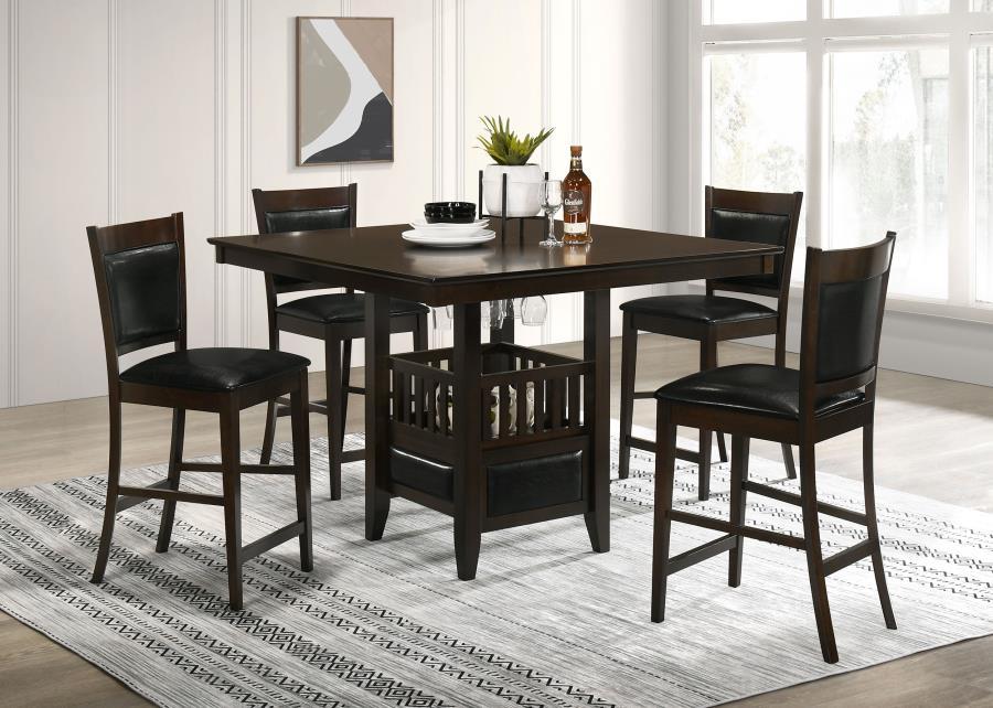 Jaden - 5 Piece Square Counter Height Dining Set - Espresso 5 - Piece Dining Room Set modern furniture Contempo Furniture