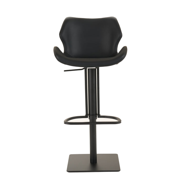Jaffee - Industrial Black Eco-Leather Adjustable Bar Stool