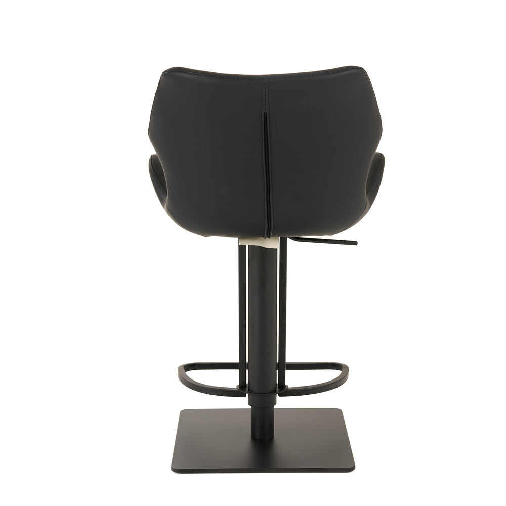 Jaffee - Industrial Black Eco-Leather Adjustable Bar Stool