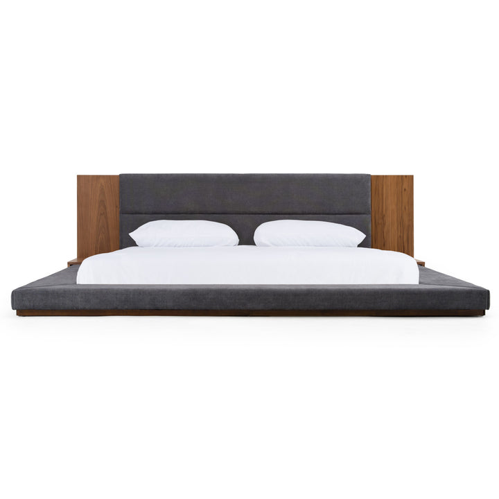 Jagger Modern Dark Grey  and  Walnut Bed