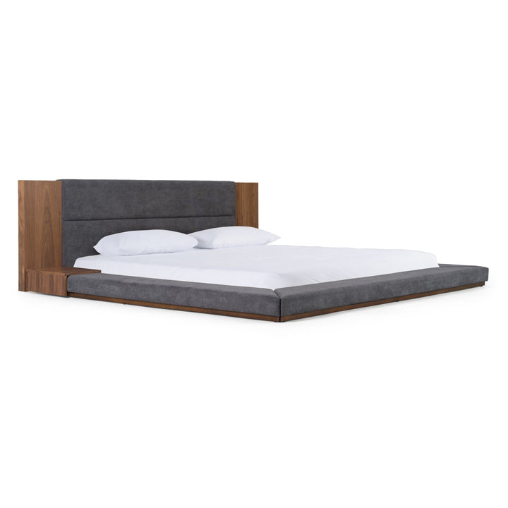 Jagger Modern Dark Grey  and  Walnut Bed