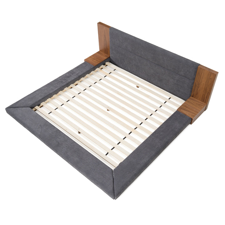 Jagger Modern Dark Grey &amp; Walnut Bed
