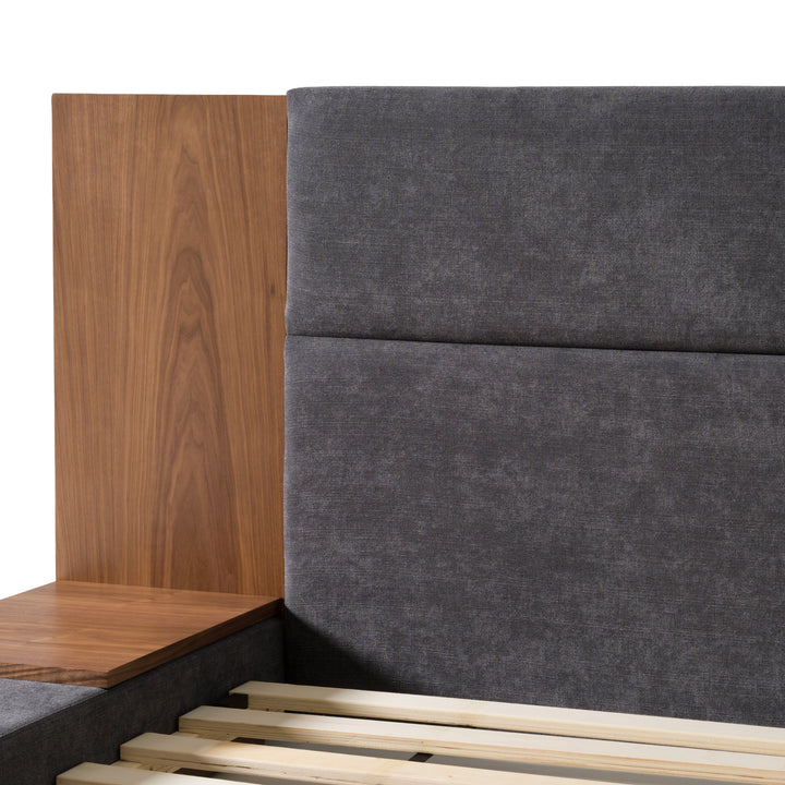 Jagger Modern Dark Grey & Walnut Bed