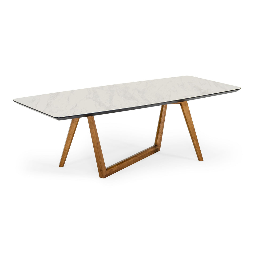 James - Contemporary Walnut & White Dining Table