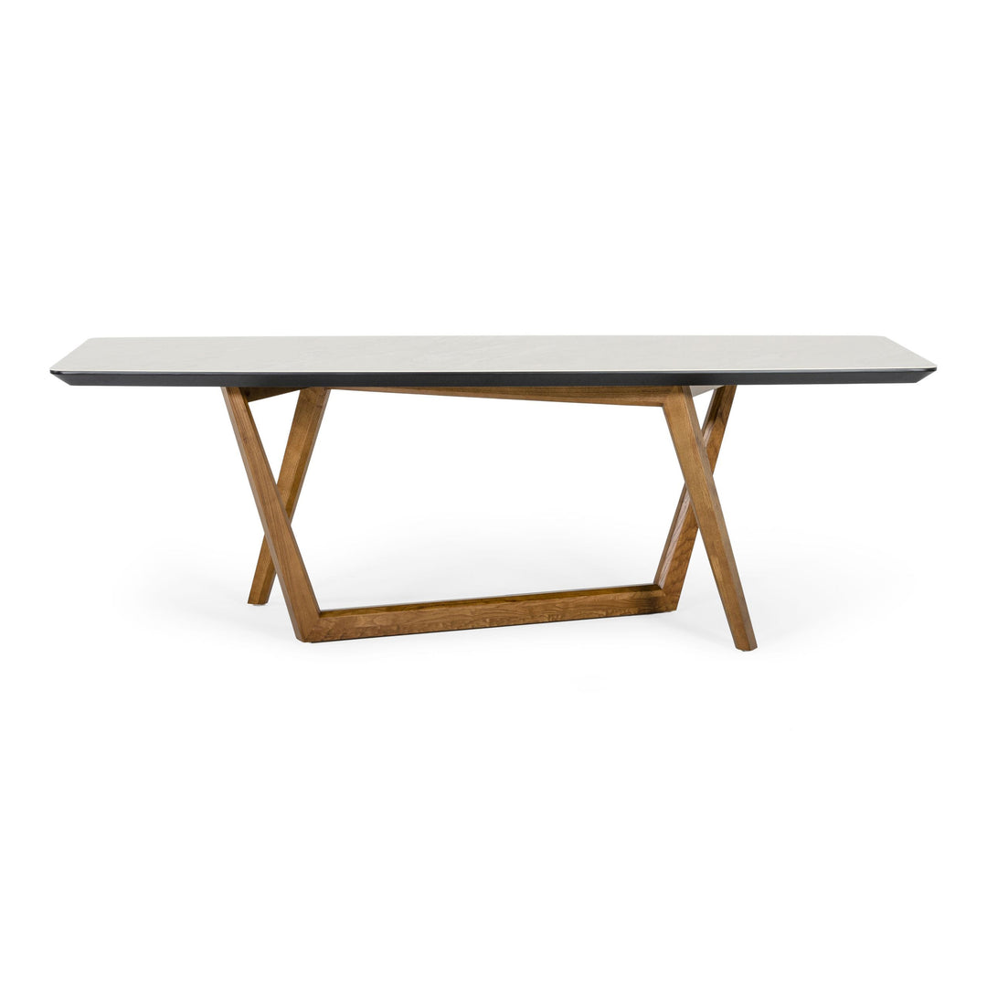 James - Contemporary Walnut & White Dining Table