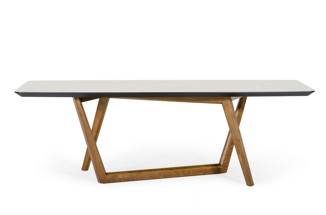 James - Contemporary Walnut & White Dining Table
