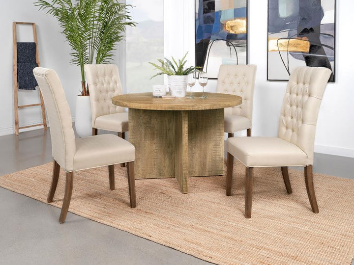 Jamestown - Round Composite Wood Dining Table - Mango Dining Table modern furniture Contempo Furniture