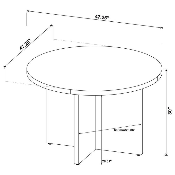 Jamestown - Round Composite Wood Dining Table - Mango Dining Table modern furniture Contempo Furniture