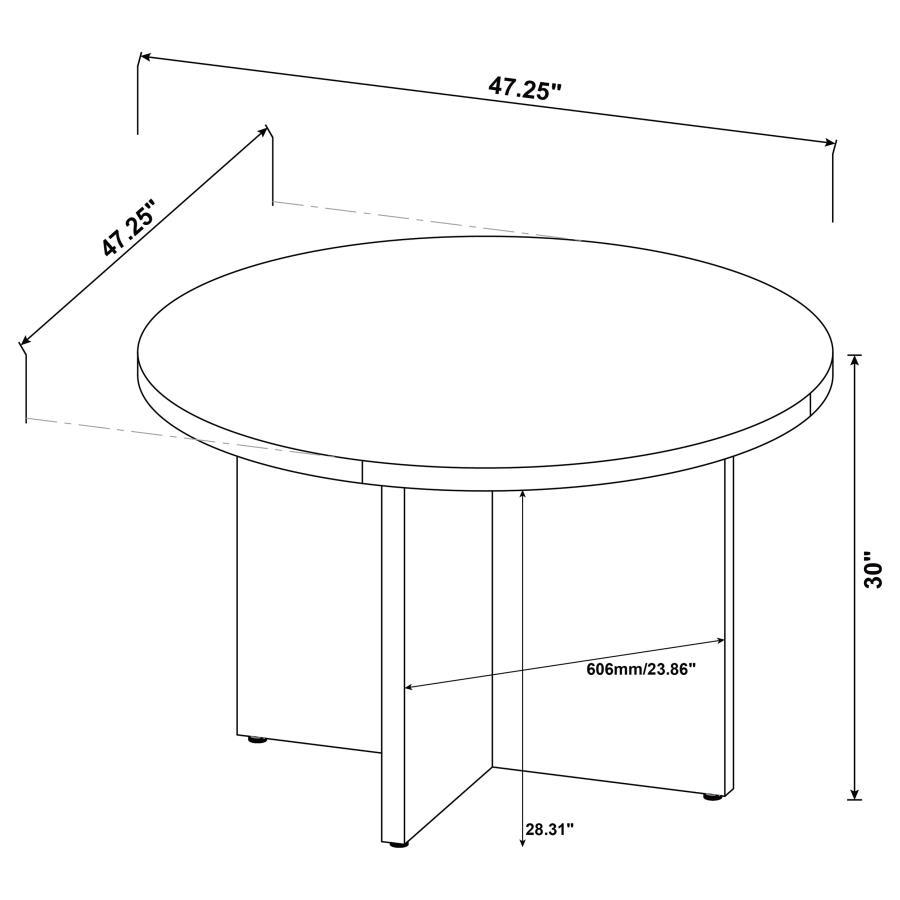 Jamestown - Round Composite Wood Dining Table - Mango Dining Table modern furniture Contempo Furniture