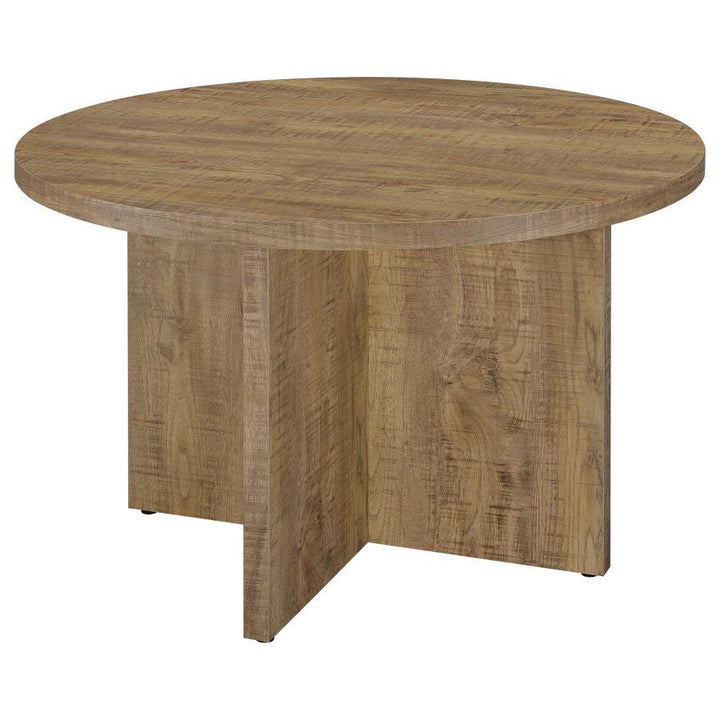 Jamestown - Round Composite Wood Dining Table - Mango Dining Table modern furniture Contempo Furniture