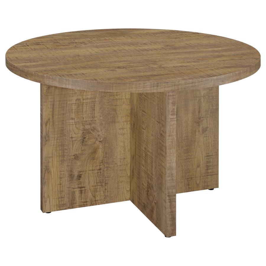 Jamestown - Round Composite Wood Dining Table - Mango Dining Table modern furniture Contempo Furniture