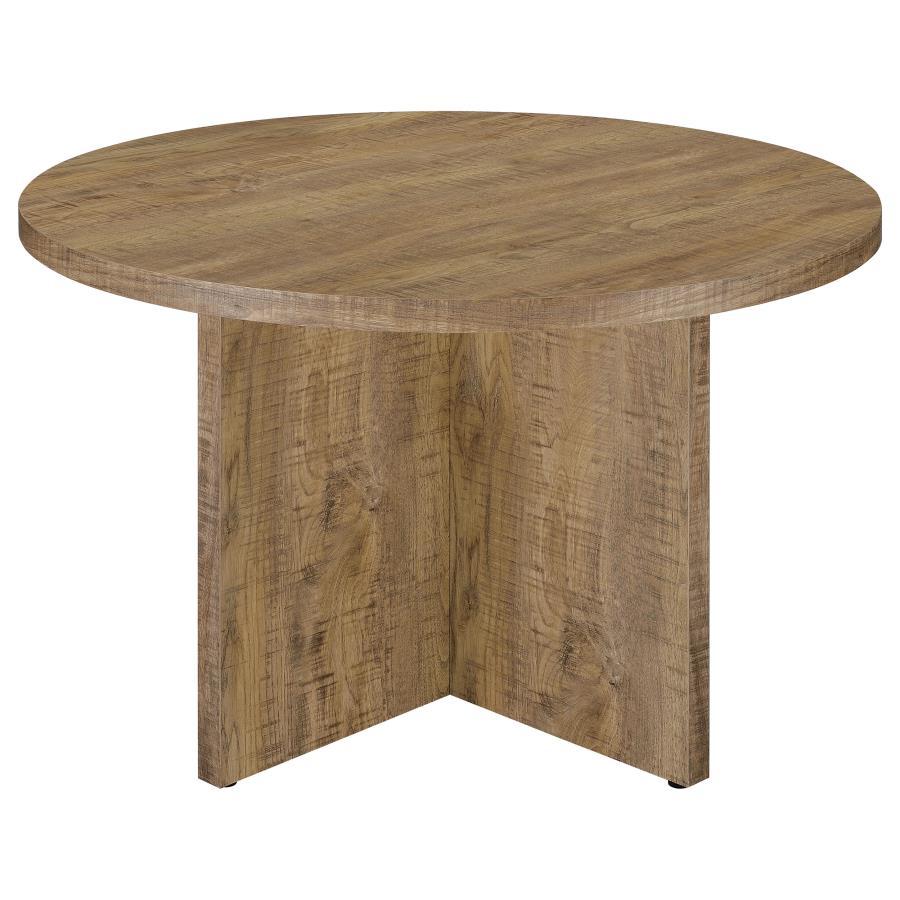 Jamestown - Round Composite Wood Dining Table - Mango Dining Table modern furniture Contempo Furniture