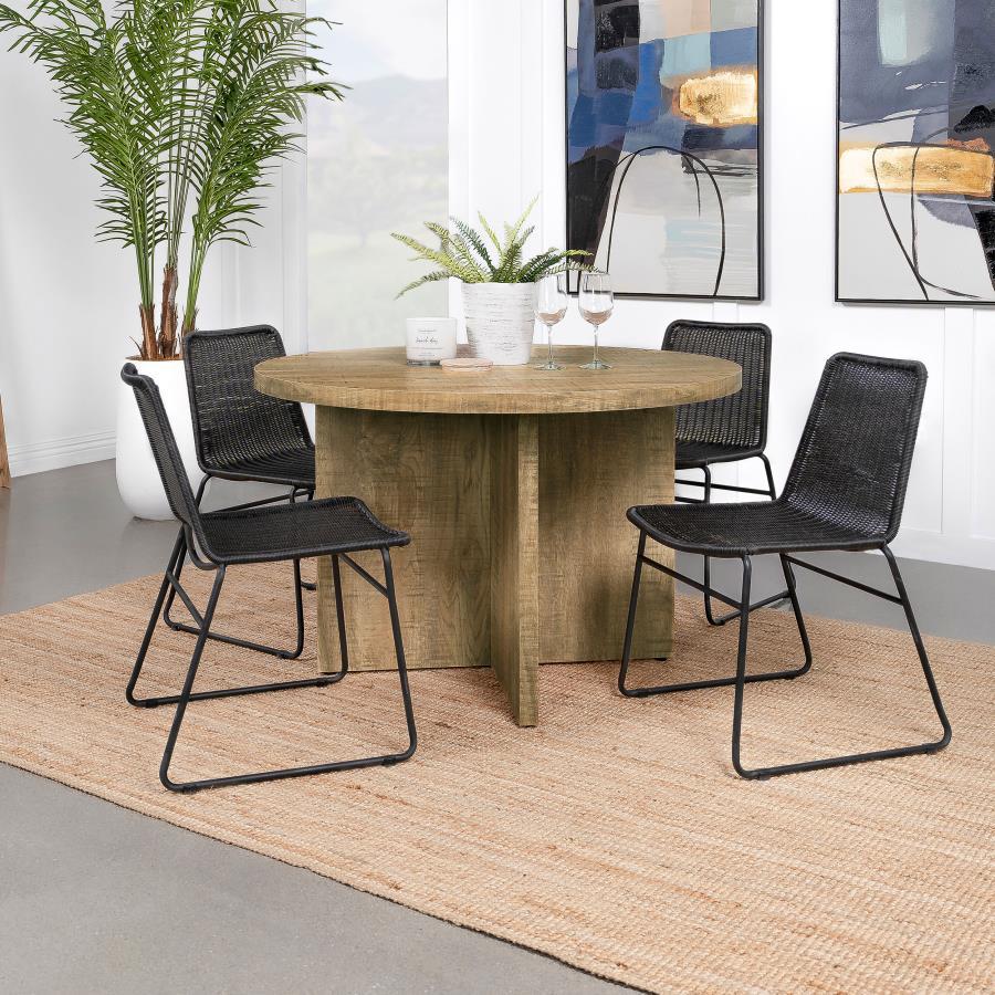 Jamestown - Round Composite Wood Dining Table - Mango Dining Table modern furniture Contempo Furniture