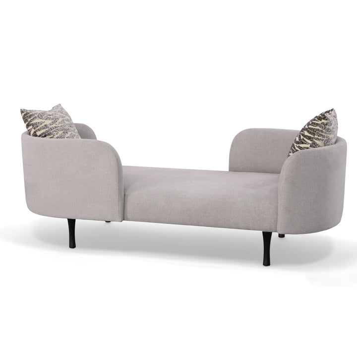 Jamie - Glam Light Grey Fabric Two Seater Chaise