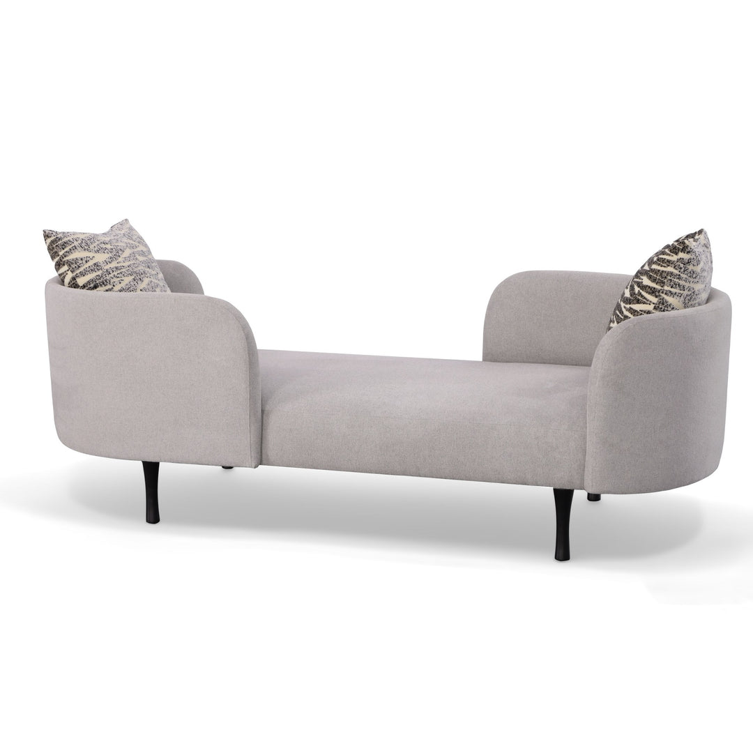 Jamie - Glam Light Grey Fabric Two Seater Chaise