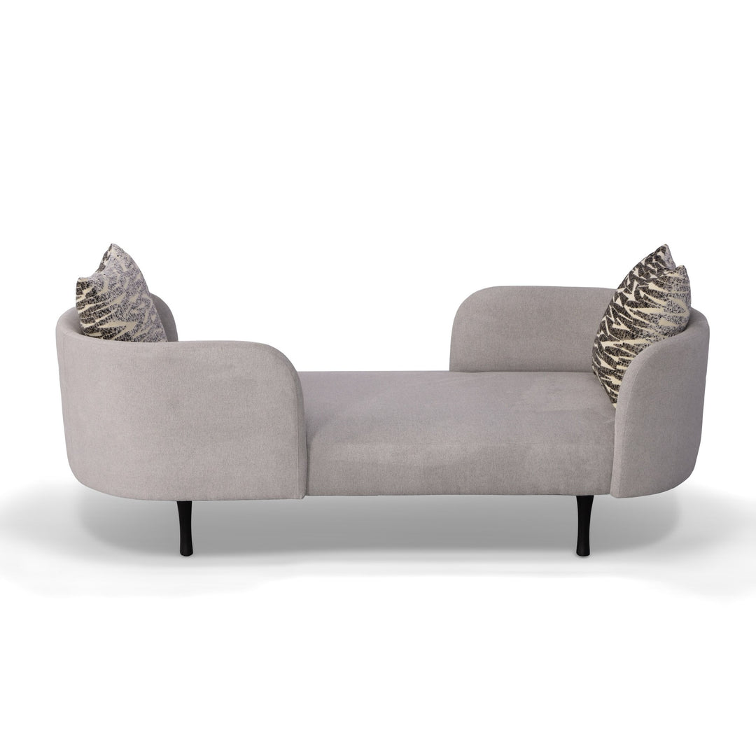 Jamie - Glam Light Grey Fabric Two Seater Chaise