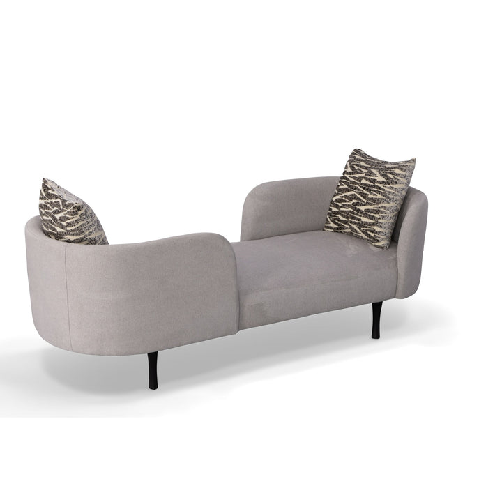 Jamie - Glam Light Grey Fabric Two Seater Chaise