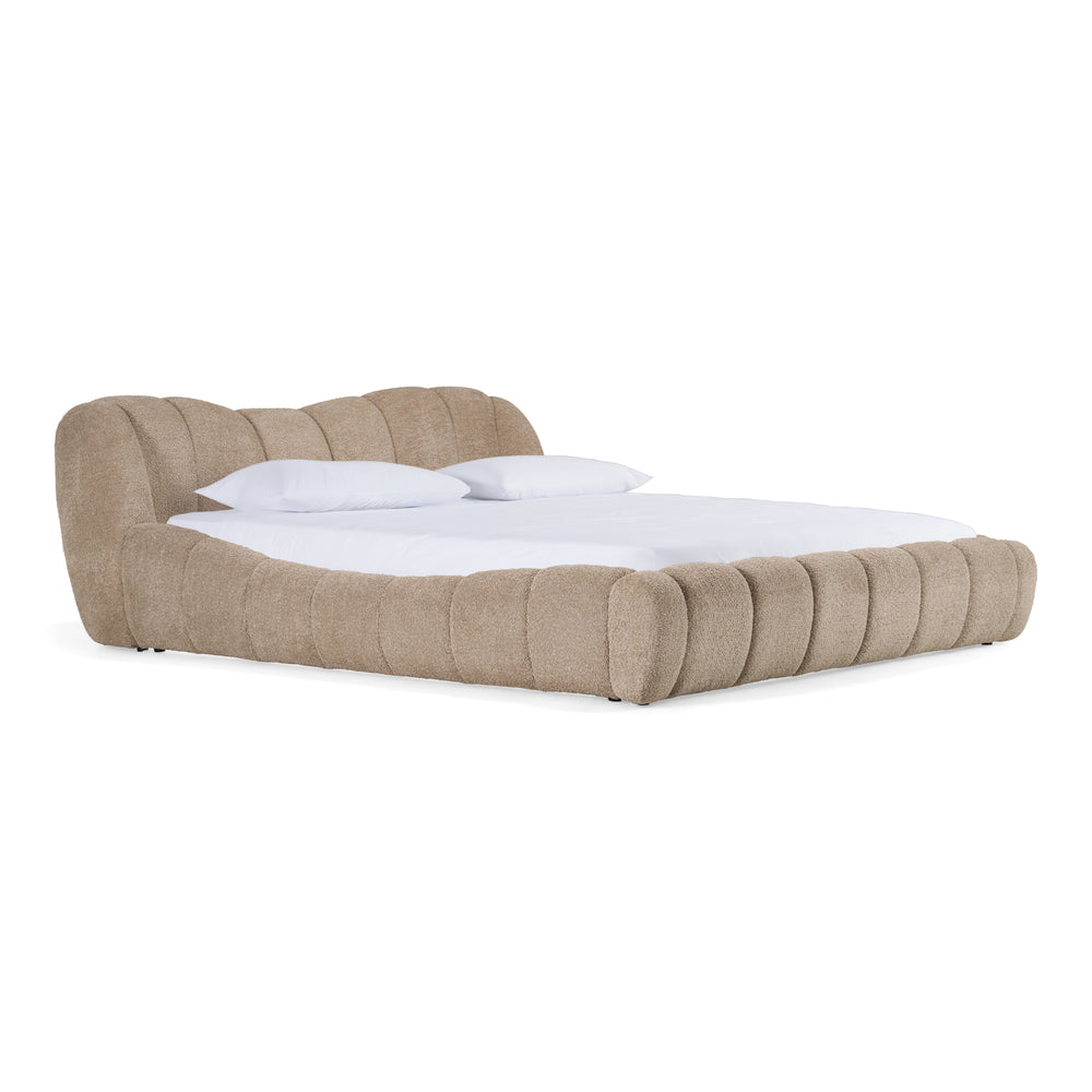 Janine - Modern Tan Fabric Bed - View 2