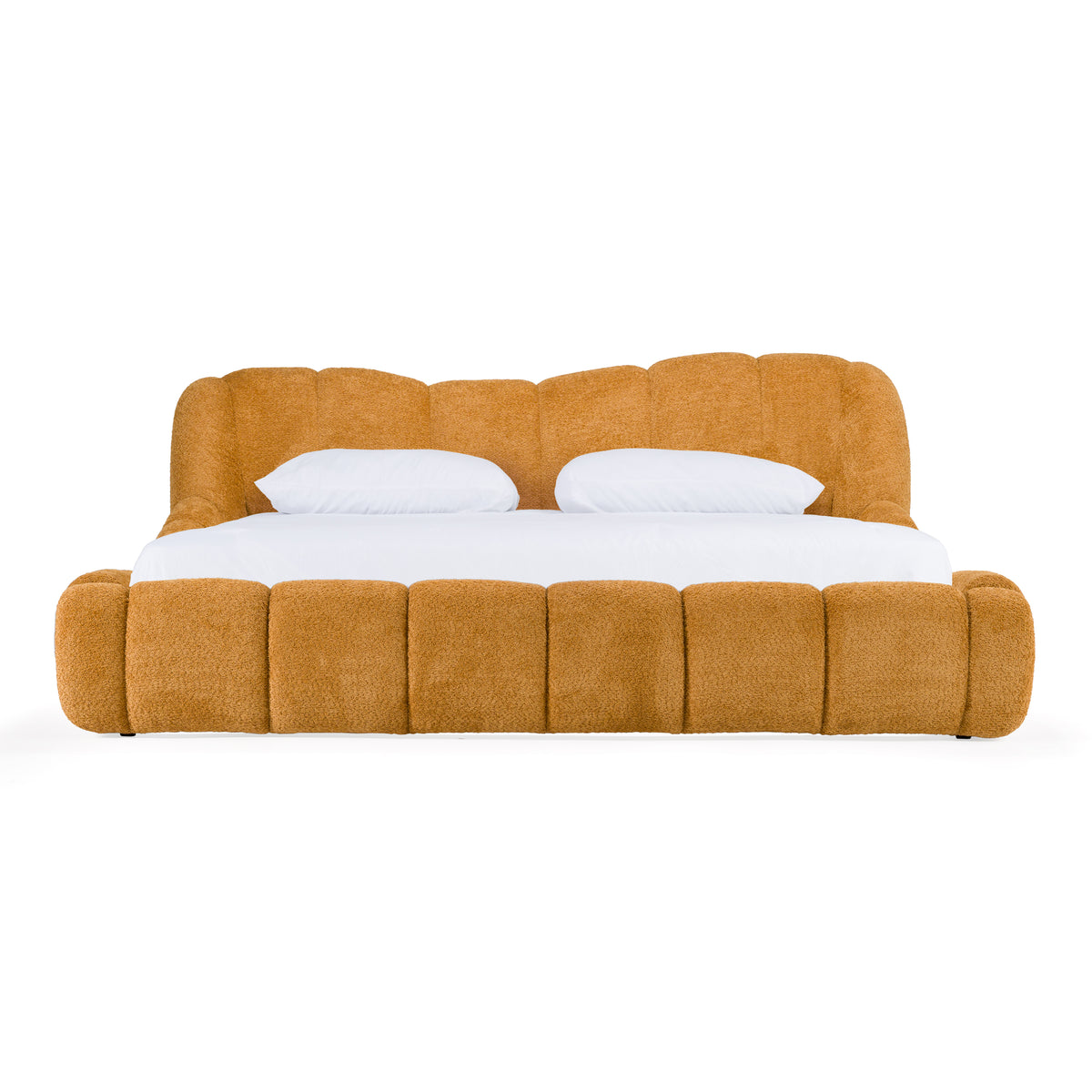 Eastern King Modrest Janine - Modern Camel Fabric Bed