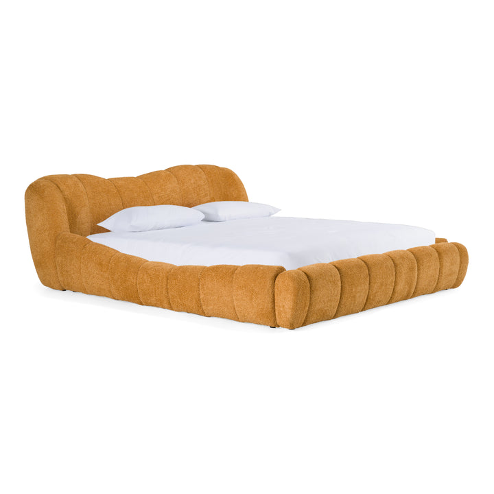 Eastern King Modrest Janine - Modern Camel Fabric Bed