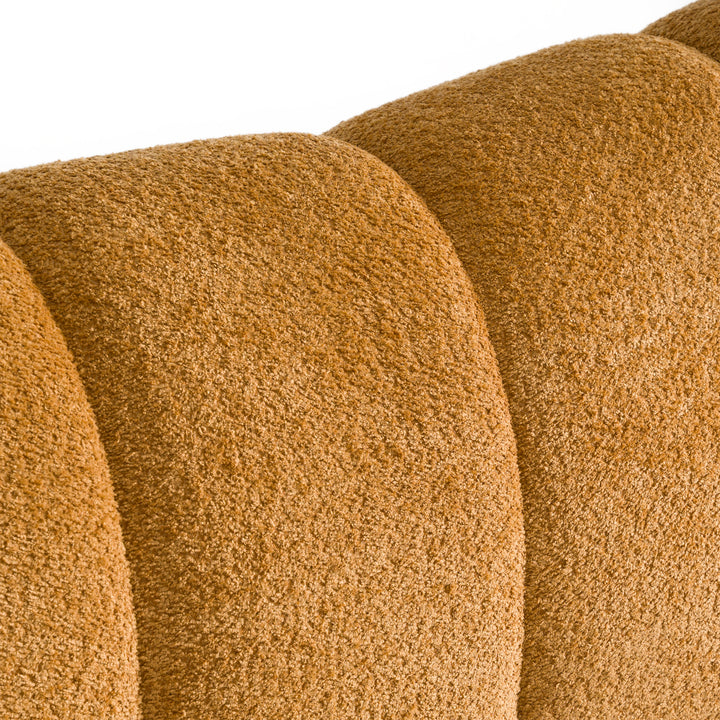 Eastern King Modrest Janine - Modern Camel Fabric Bed