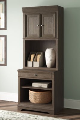 Janismore Bookcase - Dark Brown Standard Bookcase modern furniture Contempo Furniture
