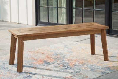 Janiyah Outdoor Dining Bench - Light Brown Bench modern furniture Contempo Furniture