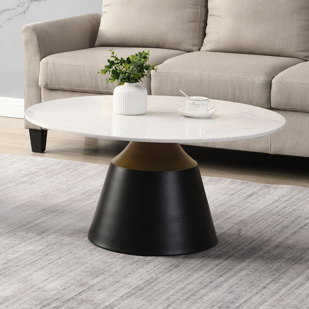 Jaramillo Coffee Table - White Marble Top & Black
