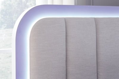 Jarlee California King Upholstered Panel Bed - White Panel Bed modern furniture Contempo Furniture