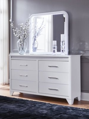 Jarlee Dresser and Mirror - White Dresser &amp; Mirror modern furniture Contempo Furniture