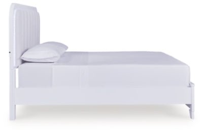 Jarlee King Upholstered Panel Bed - White Panel Bed modern furniture Contempo Furniture
