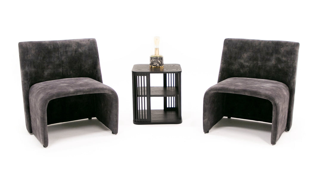 Modern Jarvis Accent Dark Grey Fabric Chair