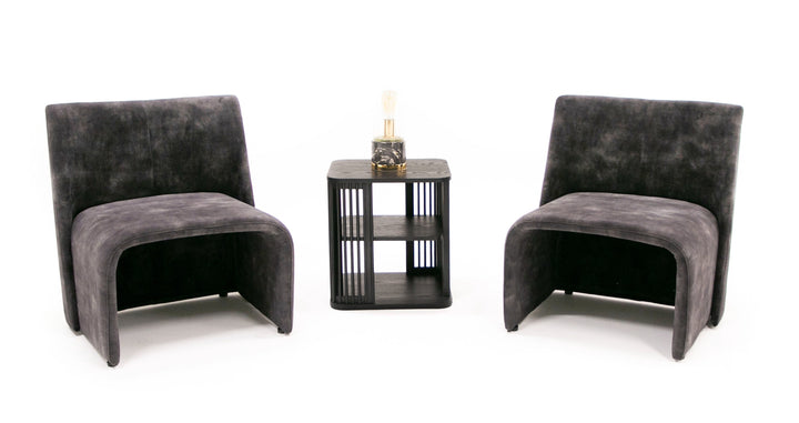 Modern Jarvis Accent Dark Grey Fabric Chair