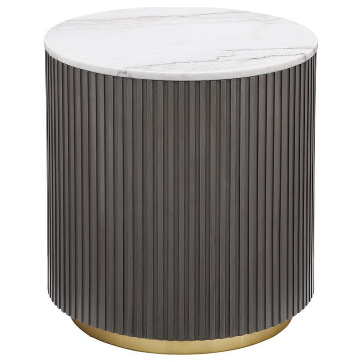 Jason - 3 Piece Round Marble Coffee And End Table Set - White Table Set modern furniture Contempo Furniture