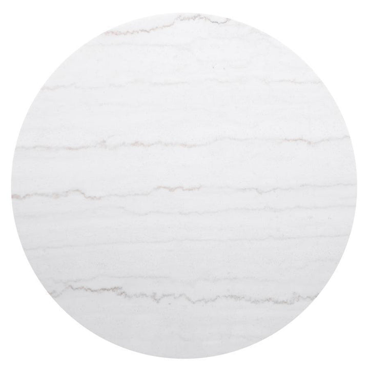 Jason - Round Marble Top Coffee Table - White And Charcoal Coffee Table modern furniture Contempo Furniture