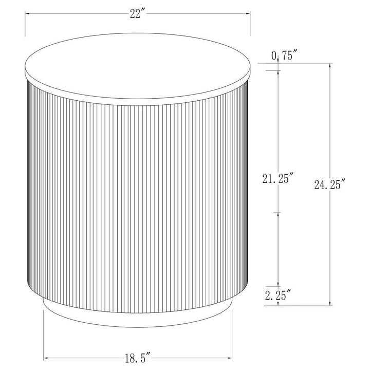 Jason - Round Marble Top Side End Table - White And Charcoal End Table modern furniture Contempo Furniture