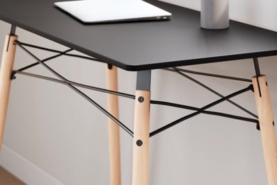 Jaspeni Home Office Desk - Black Computer Desks modern furniture Contempo Furniture