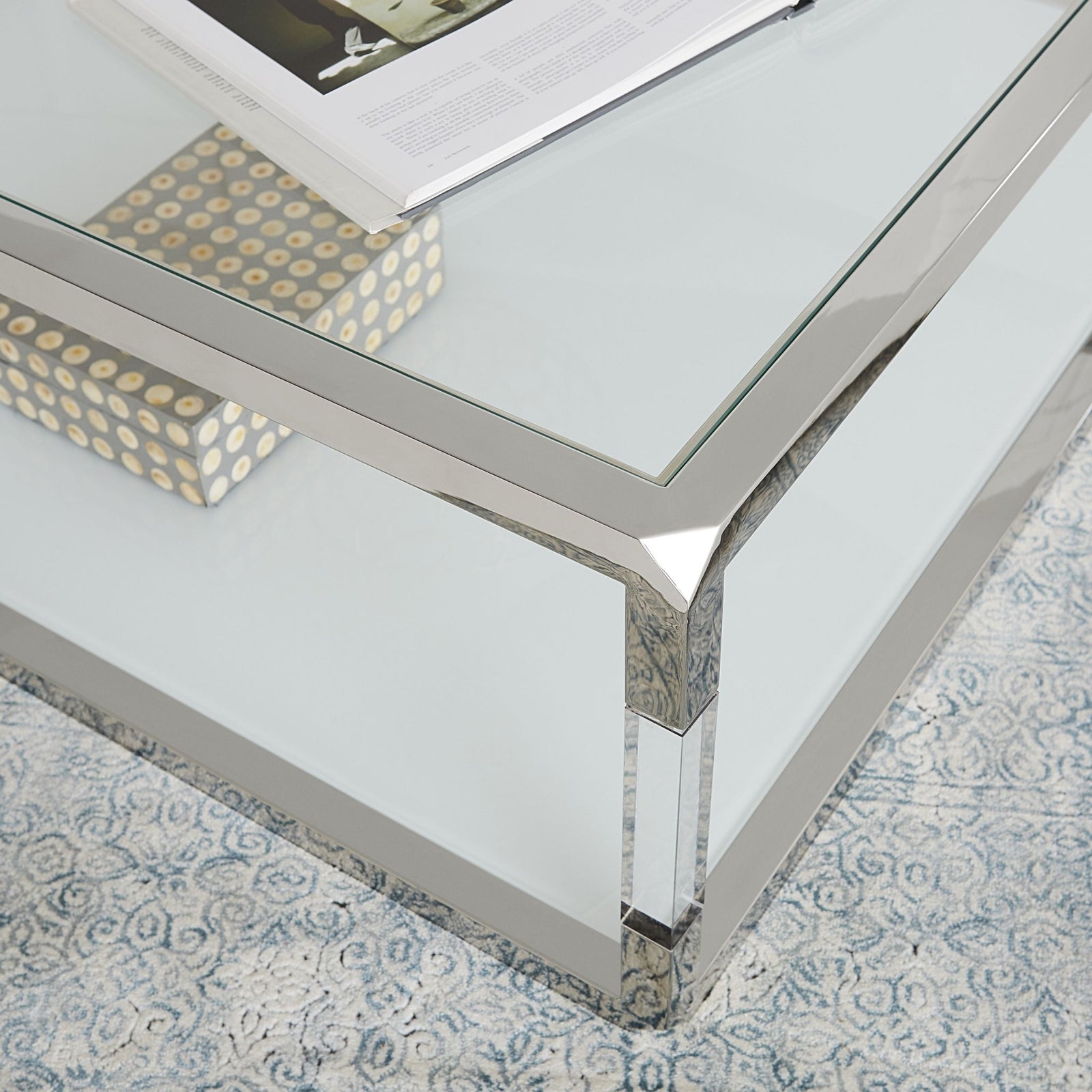Jasper Console Table in Acrylic/White Glass/PSS Console Table modern furniture Contempo Furniture