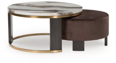 Jazmore Nesting Coffee Table (Set of 2) - Dark Brown Nesting Table modern furniture Contempo Furniture