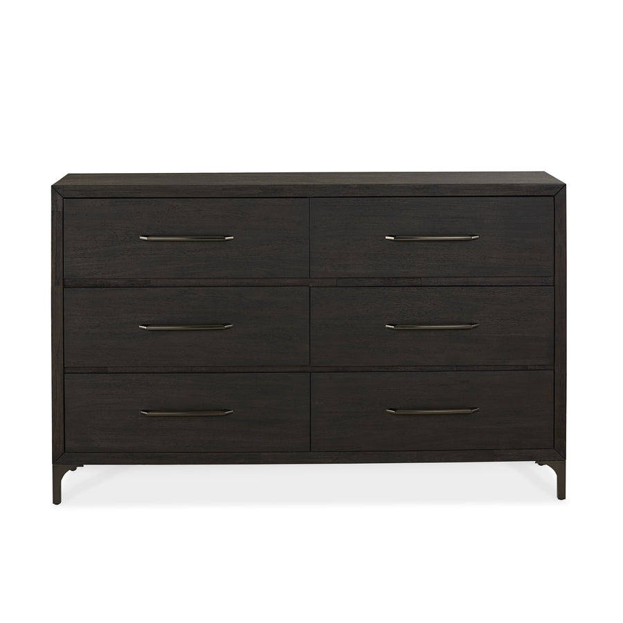 Modus Furniture 5Nl282A Lucerne Six Drawer Metal Leg Dresser In Vintage Coffee 2024