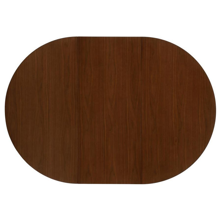 Jedda - Oval Extension Leaf Dining Table - Dark Walnut Dining Table with Extension modern furniture Contempo Furniture