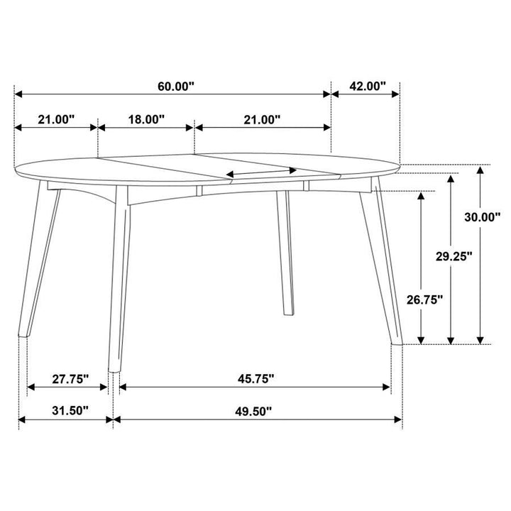 Jedda - Oval Extension Leaf Dining Table - Dark Walnut Dining Table with Extension modern furniture Contempo Furniture